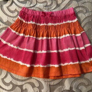 Gymboree Surf Adventure Striped Tie Dye Knit Skirt Hot Pink Orange Size 6 NWT
